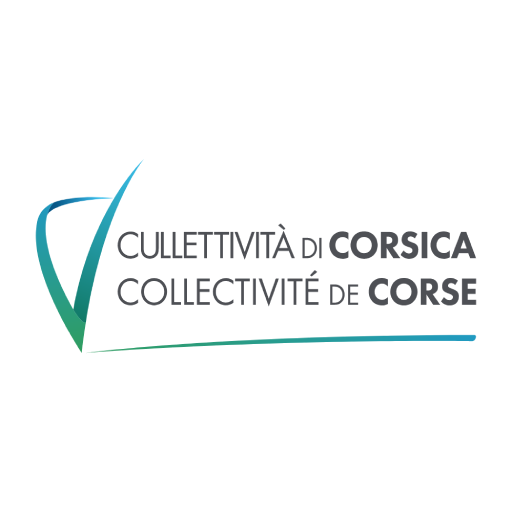 Logo de la Collectivité de Corse. Lettre V en vert et titre.