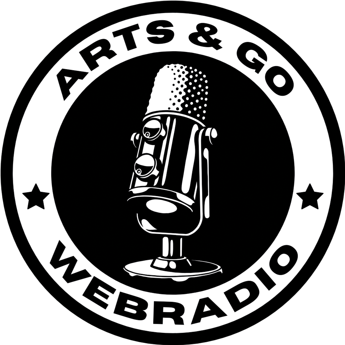 logo noir et blanc radio arts & go.