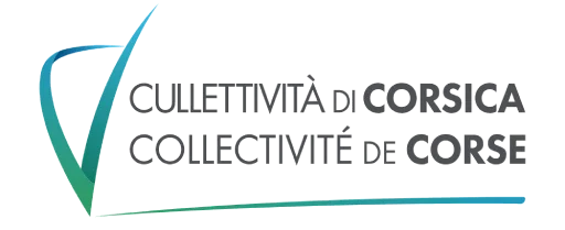Logo de la Collectivité de Corse. Lettre V en vert et titre.