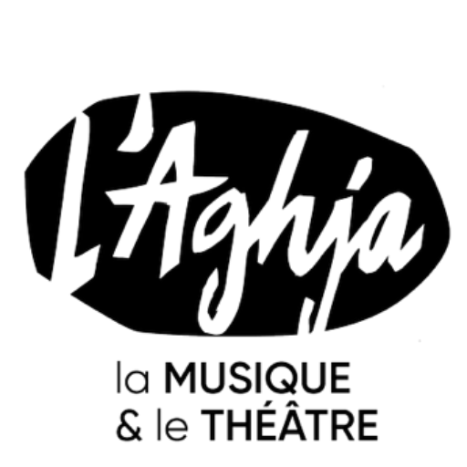 Logo de l'Aghja en noir et blanc.